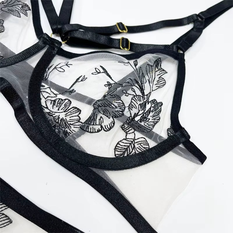 Mesh Embroidery Sexy Lingerie