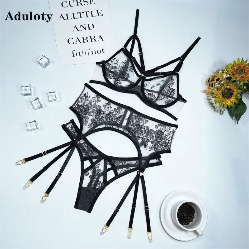 Mesh Embroidery Sexy Lingerie