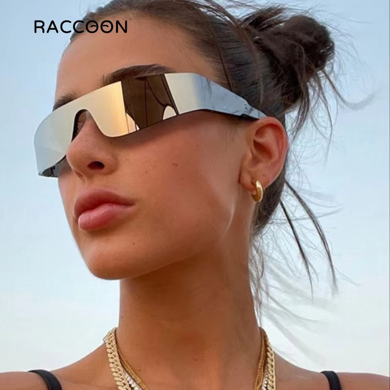 Flat Top Shield Fashion Punk Sunglasses