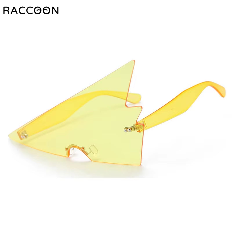 Oversized Triangle Frameless Y2K Sunglasses Women Vintage Rimless Eyewear Female Men Shades Unique Exaggerate Sun Glasses