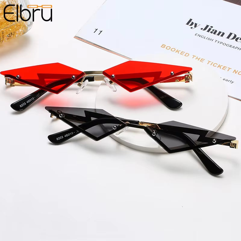 Irregular Cat Eye Frameless Sunglasses