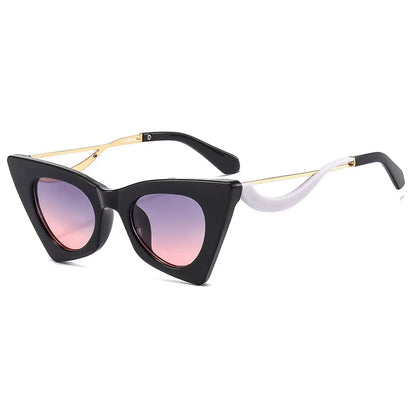 Stripe Cat Eye Sunglasses UV400