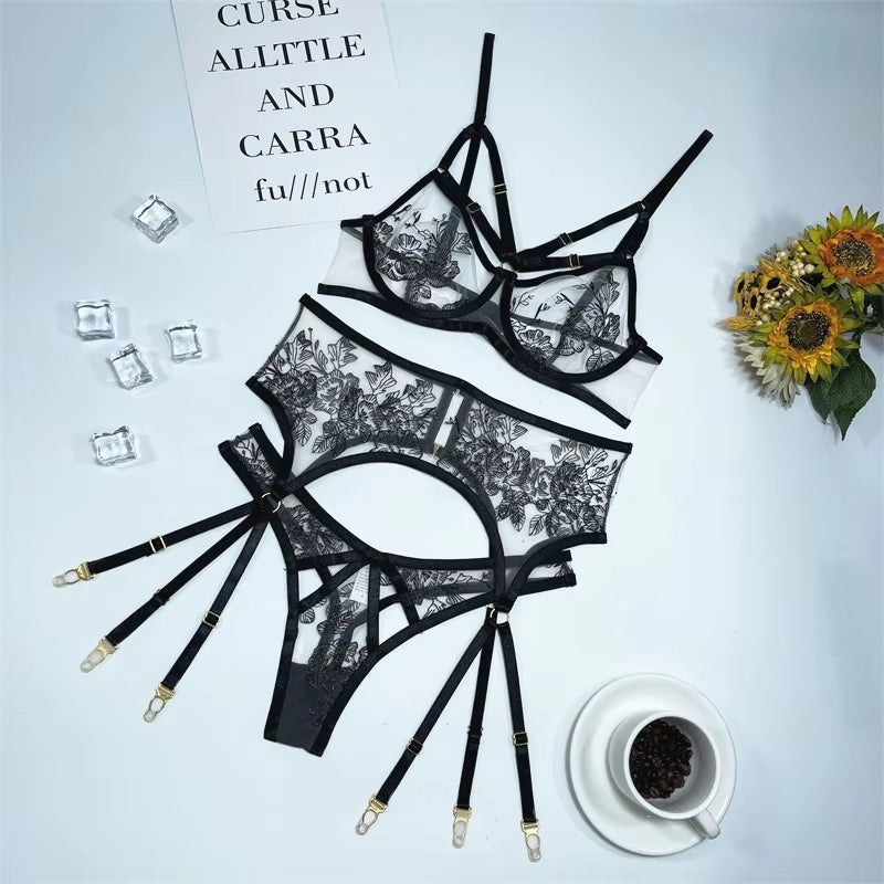 Mesh Embroidery Sexy Lingerie