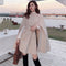 Woolen Shawl Cape Poncho with Belt