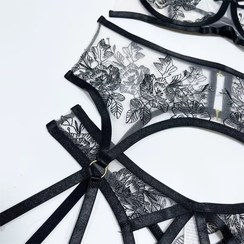 Mesh Embroidery Sexy Lingerie