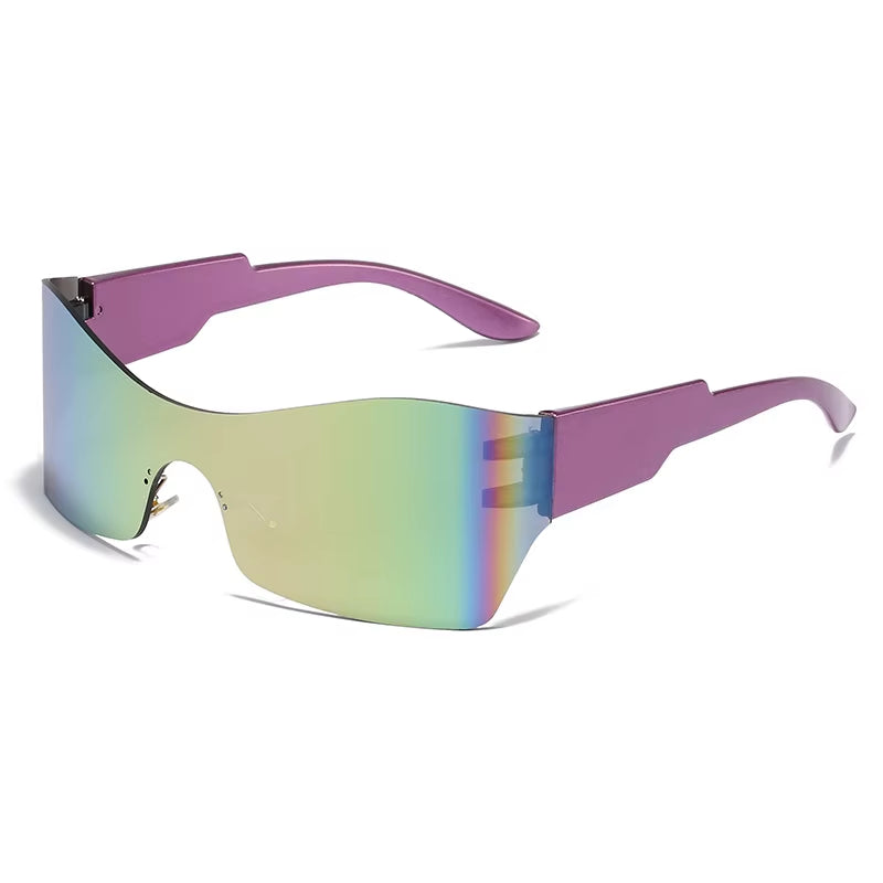 Flat Top Shield Fashion Punk Sunglasses